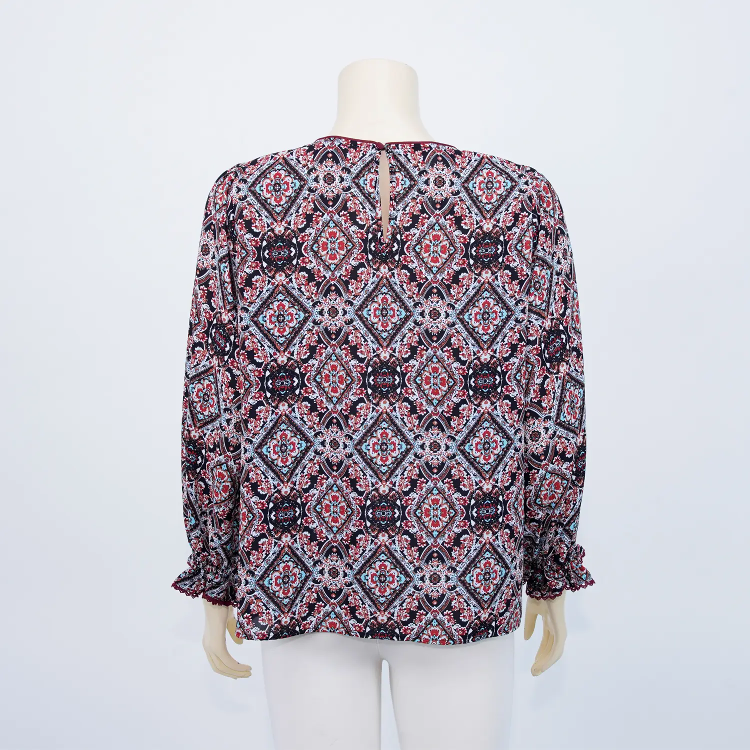 เสื้อคอกลม แขนพอง ยาว 5 ส่วน ผ้าซาติน - Image 3