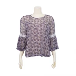 เสื้อคอกลม แขนพอง ยาว 4 ส่วน  ลายเพสลีย์
