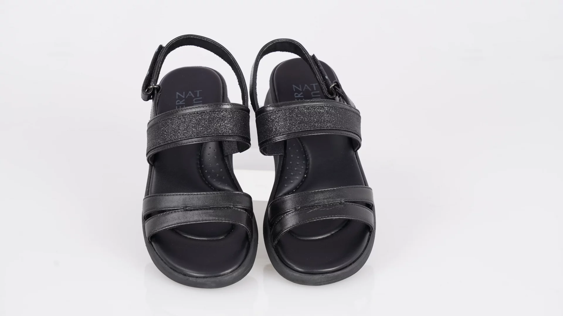 รองเท้าเสริมส้นทรงสปอร์ต สายคาดหนังแกะ แต่งกลิตเตอร์ รุ่น Light-Step - Image 5