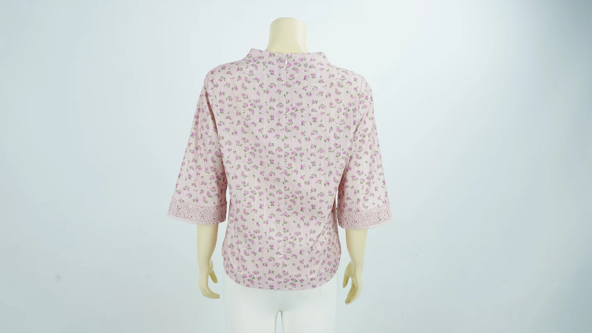 เสื้อคอตั้ง แขนกระบอก ลายดอกไม้ แทรกด้ายเมแทลลิกส์ - Image 2