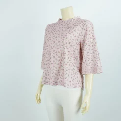 เสื้อคอตั้ง แขนกระบอก ลายดอกไม้ แทรกด้ายเมแทลลิกส์ - Image 4