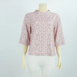 เสื้อคอตั้ง แขนกระบอก ลายดอกไม้ แทรกด้ายเมแทลลิกส์ - Image 3