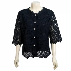 เซตเสื้อผ้าลูกไม้ ดีไซน์ กระดุมหน้า แขนยาว 4 ส่วน - Image 6