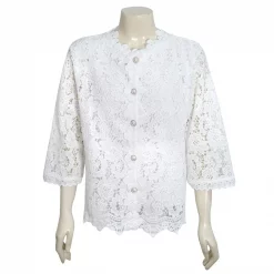 เซตเสื้อผ้าลูกไม้ ดีไซน์ กระดุมหน้า แขนยาว 4 ส่วน - Image 3