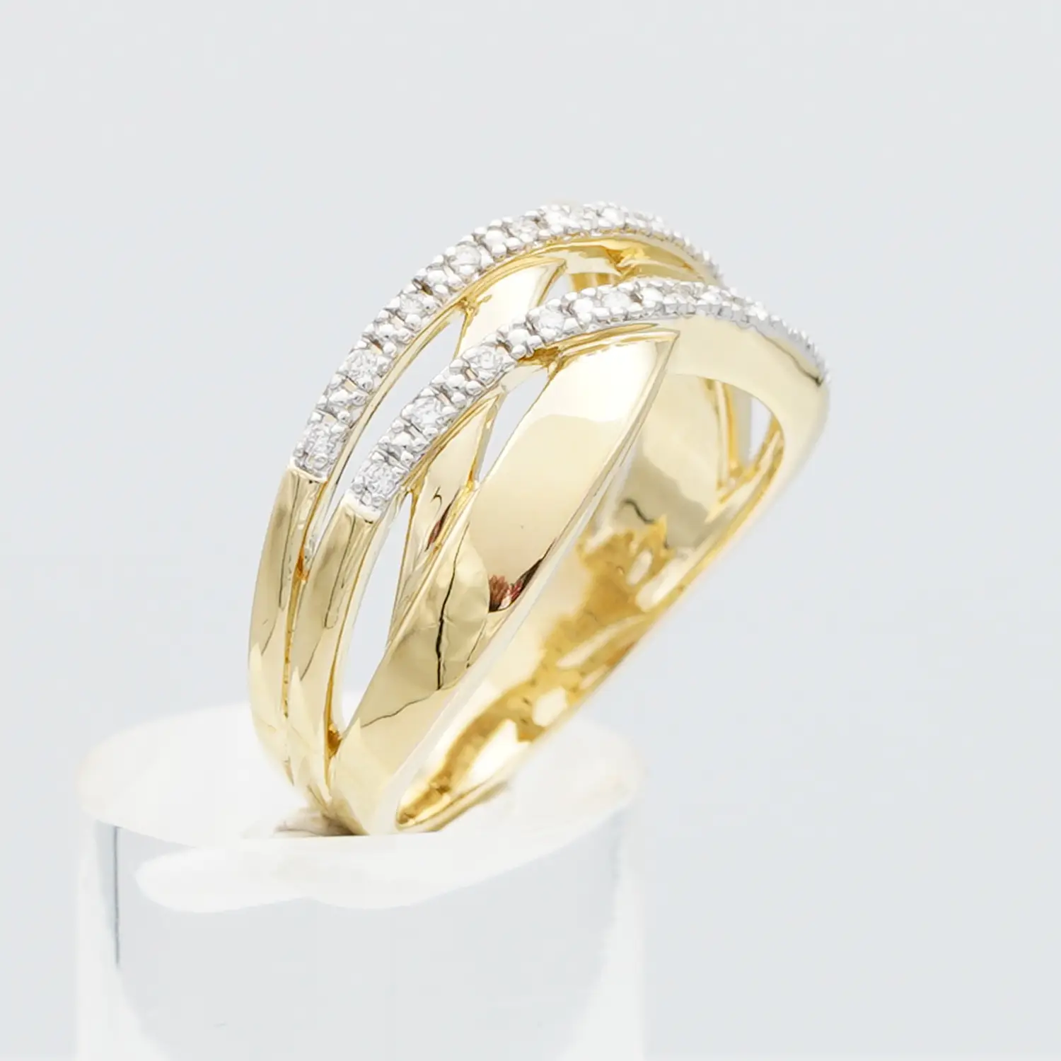 แหวนเงิน925 ชุบทอง14K ประดับเพชรสีขาว - Image 3