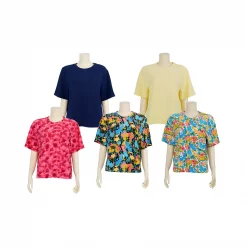 เซตเสื้อยืดคอกลม  ทรงโอเวอร์ไซซ์  แขนสั้น จำนวน 5 ตัว