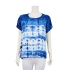 เสื้อคอกลมแขนสั้น ผ่าชายด้านหลัง ผ้าย้อมคราม