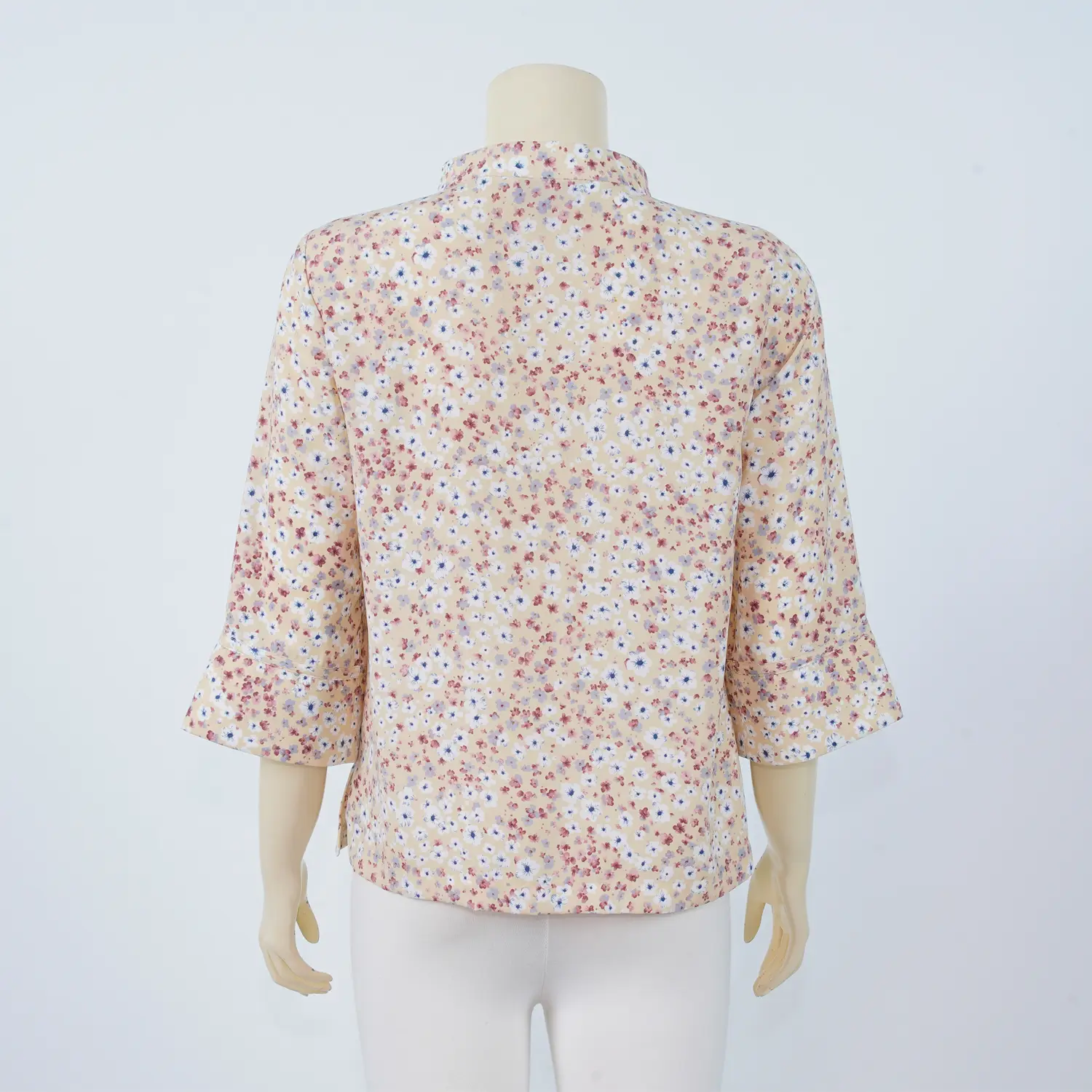 เสื้อคอตั้ง แขนกระบอก ผ้าลายดอกไม้ - Image 3