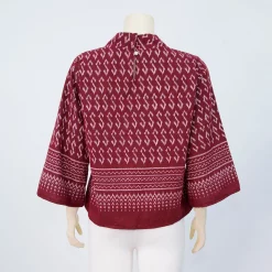 เสื้อคอตั้ง แขนบานยาว 5 ส่วน ผ้าฝ้ายลายไทย - Image 3