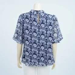 เสื้อคอตั้ง แขน 3 ส่วน ปลายแขนทรงบอลลูน ผ้า Crepe Chiffon - Image 3