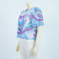 เสื้อสตรีคอกลม แขนยาว 3 ส่วน ผ้าคอตตอนปักฉลุ - Image 3