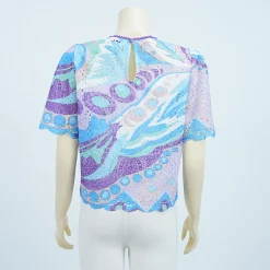 เสื้อสตรีคอกลม แขนยาว 3 ส่วน ผ้าคอตตอนปักฉลุ - Image 4