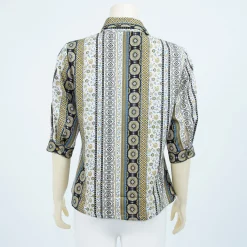 เสื้อเชิ้ตคอปก  แขนกระบอก ยาว 3 ส่วน ผ้าลายทางสไตล์วินเทจ - Image 3