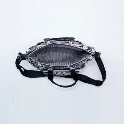 กระเป๋าถือใบเล็ก ผ้าลายกราฟิก ผีเสื้อและดอกไม้ (ใช้ได้ 2 แบบ) - Image 7