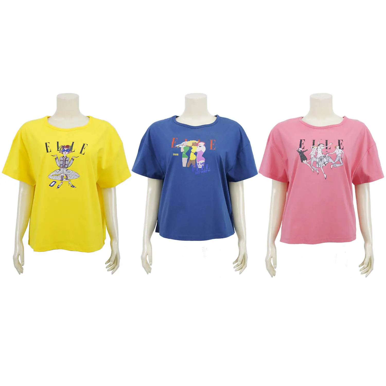 เซตเสื้อยืดคอกลม ทรงโอเวอร์ไซซ์ 3 ตัว