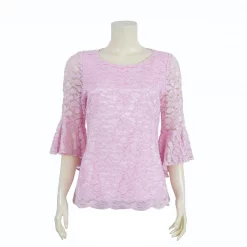 เสื้อคอกลม แขนกระบอก ปลายแขนระบาย ผ้าลูกไม้แฟนซี - Image 2
