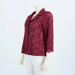 เสื้อคอปก แขนกระบอก ผ้าลูกไม้แฟนซี - Image 3
