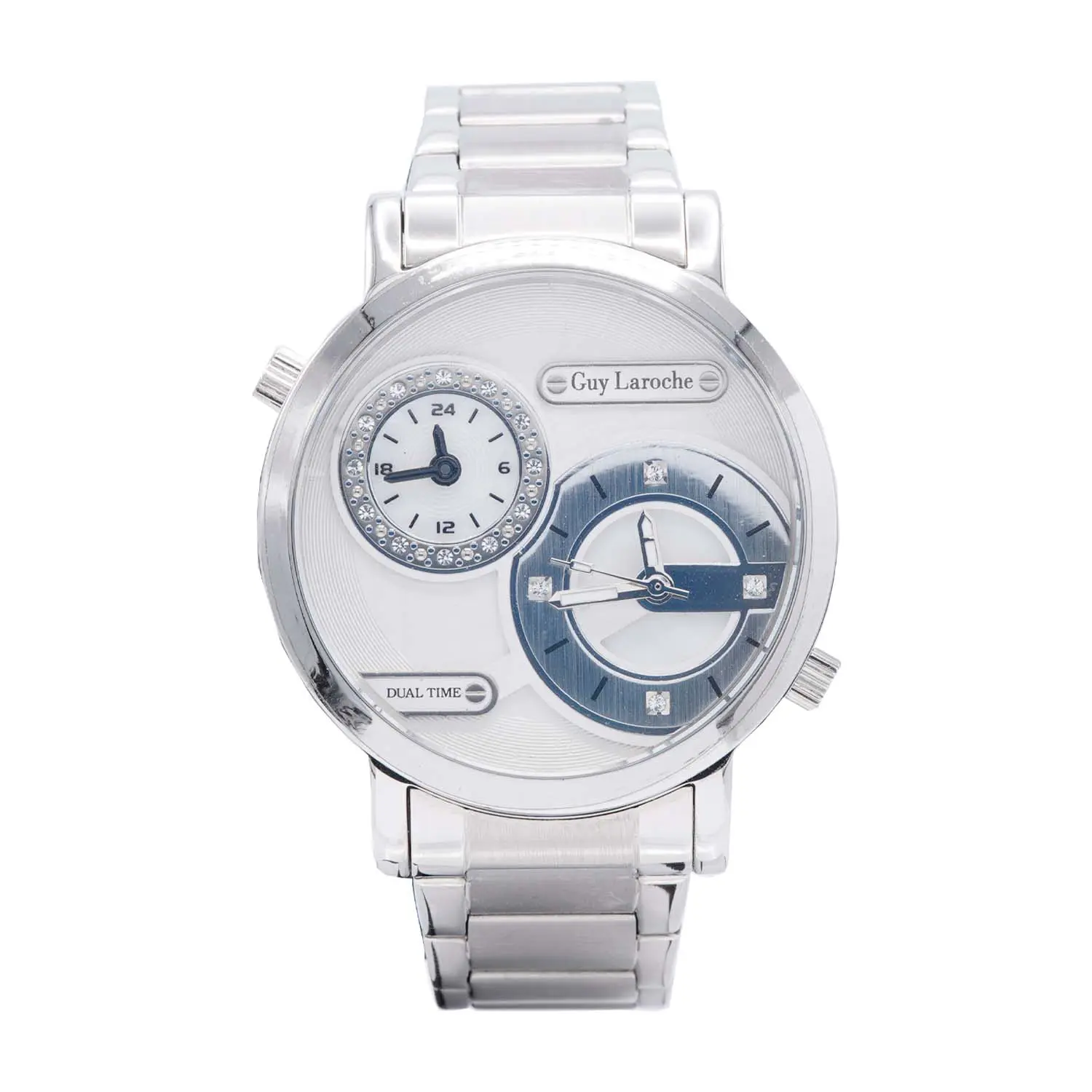 นาฬิกาข้อมือ หน้าปัดทรงกลม แบบ Dual Time แต่งคริสตัล สวารอฟสกี้ - Image 4