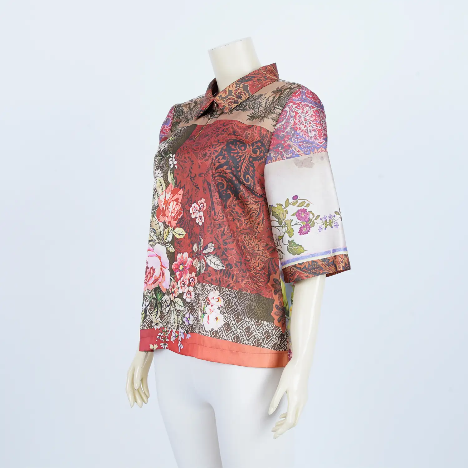 เสื้อคอปก แขนยาว 3 ส่วน ผ้า Silky Satin - Image 3
