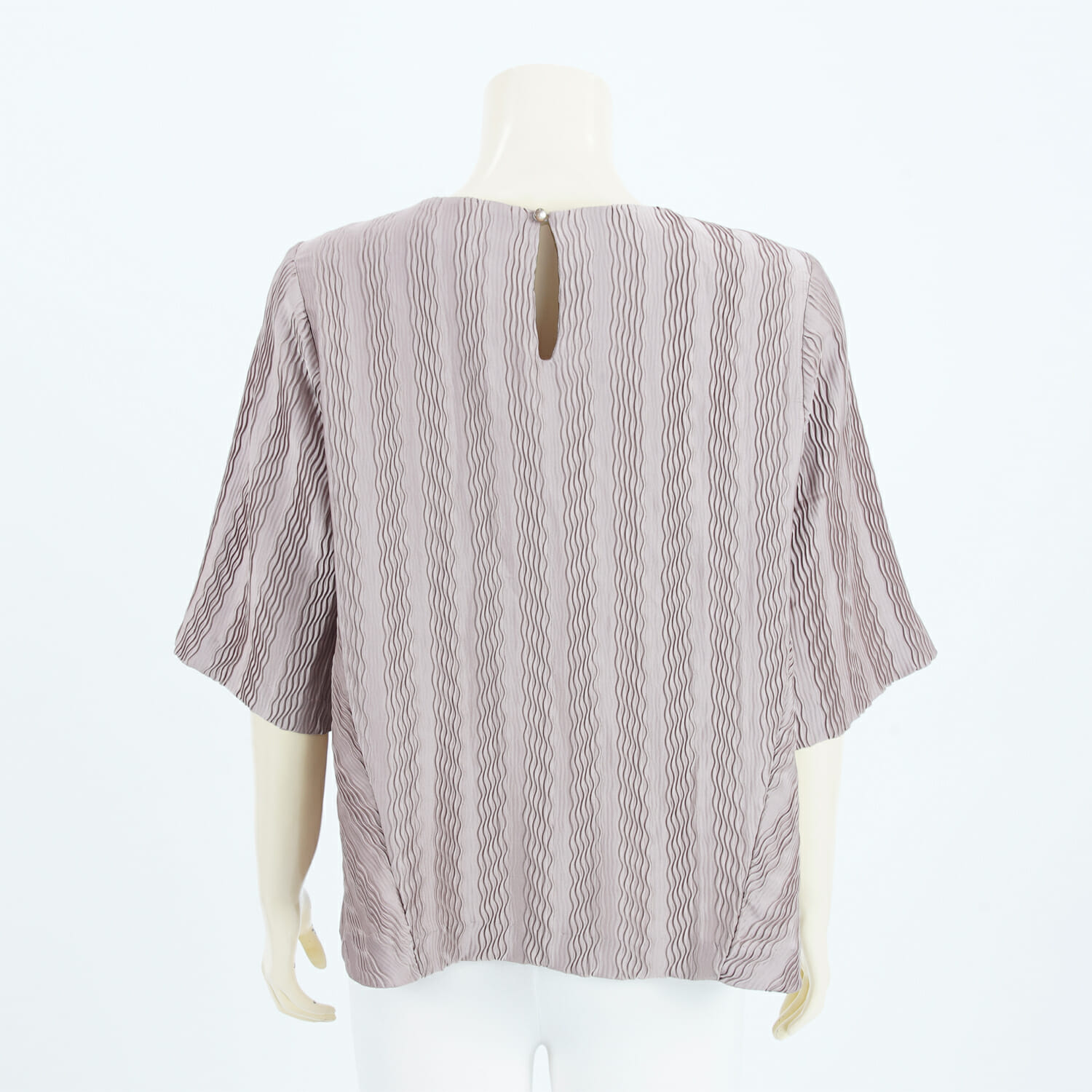 เสื้อคอปาด แขนยาว 3 ส่วน ผ้าพลีทลายคลื่น - Image 5