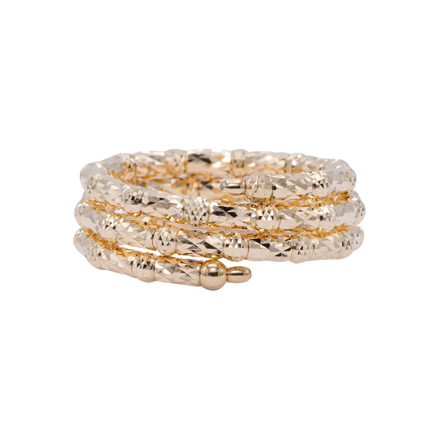 แหวนทอง18K เจียผิว Cross V Cut ดีไซน์ 3 ชั้น (Flexible Ring)