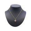จี้พร้อมสร้อยคอ เงิน925 ชุบทอง18K ประดับทับทิมและเพชรสีขาว ดีไซน์ Celtic Knot in Ruby