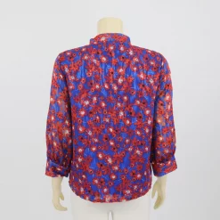 เสื้อคอตั้ง  แขนพองยาว 4 ส่วน ผ้าลายดอกไม้ - Image 3