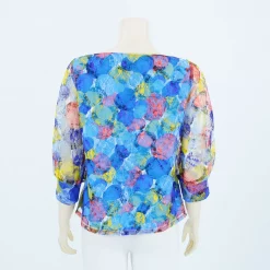เสื้อคอเหลี่ยม แขนบอลลูน เสริมขอบแขน ผ้าลูกไม้ราเชล - Image 3