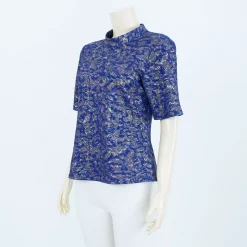 เสื้อคอตั้ง แขนกระบอกสั้น ผ้ายืดแฟนซี - Image 2