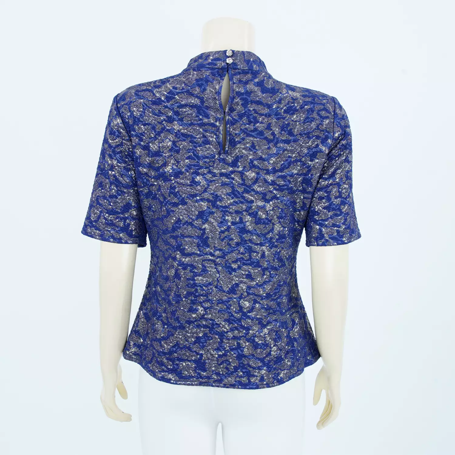 เสื้อคอตั้ง แขนกระบอกสั้น ผ้ายืดแฟนซี - Image 3