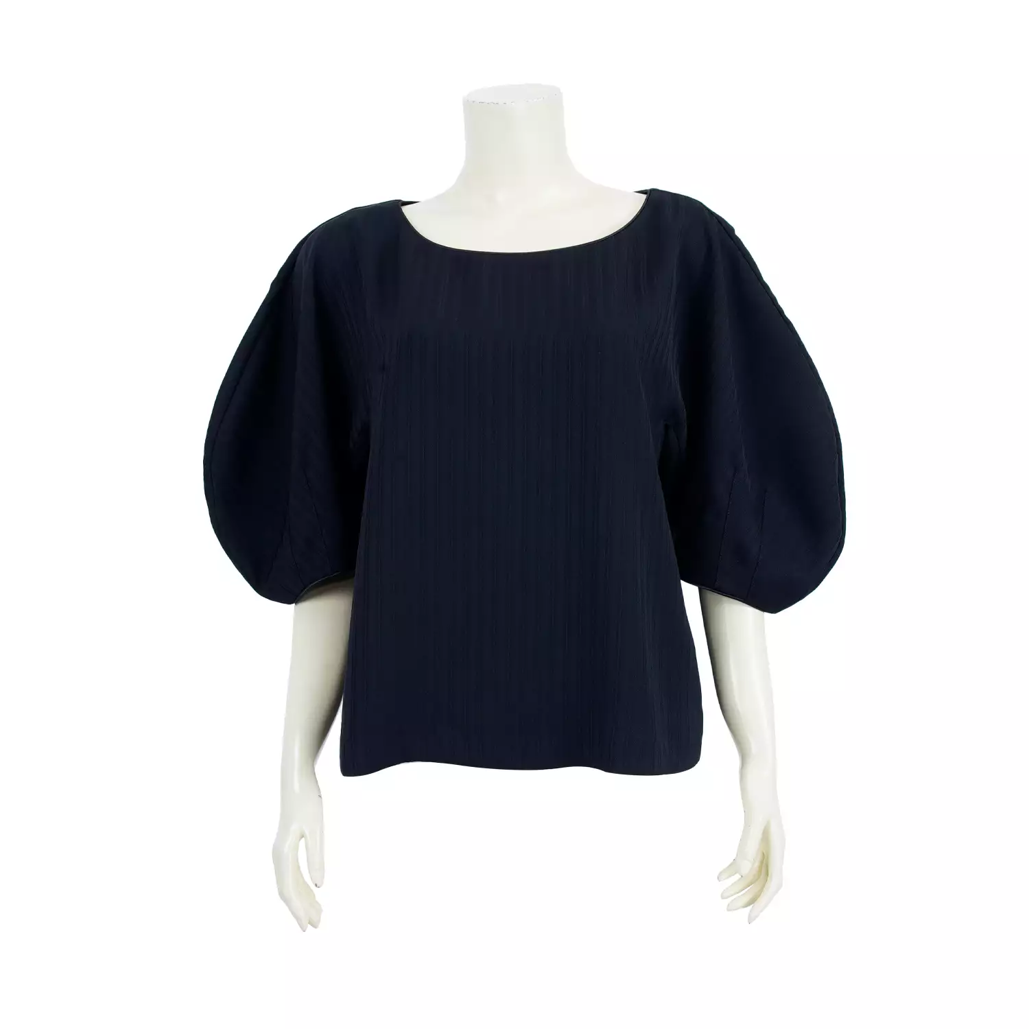 เสื้อคอปาด แขนทรง Dolman ยาว 3 ส่วน ผ้าแจ็คการ์ดลายทาง