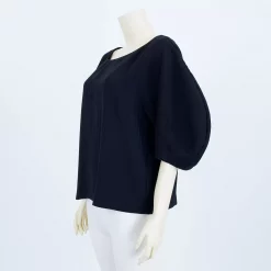 เสื้อคอปาด แขนทรง Dolman ยาว 3 ส่วน ผ้าแจ็คการ์ดลายทาง - Image 3
