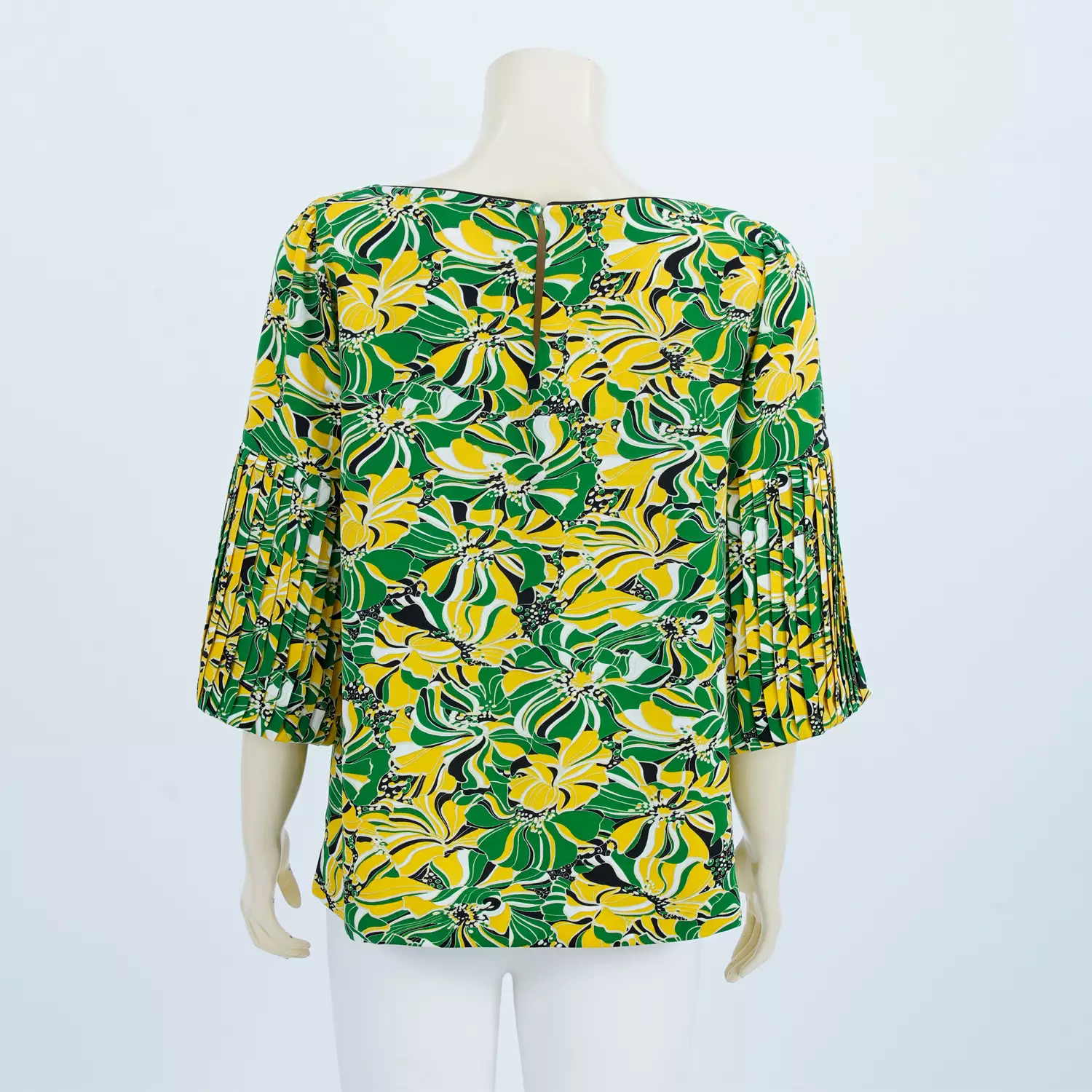 เสื้อคอปาด แขนยาว 4 ส่วน จับจีบปลายแขน ลายดอกไม้กราฟิก - Image 2