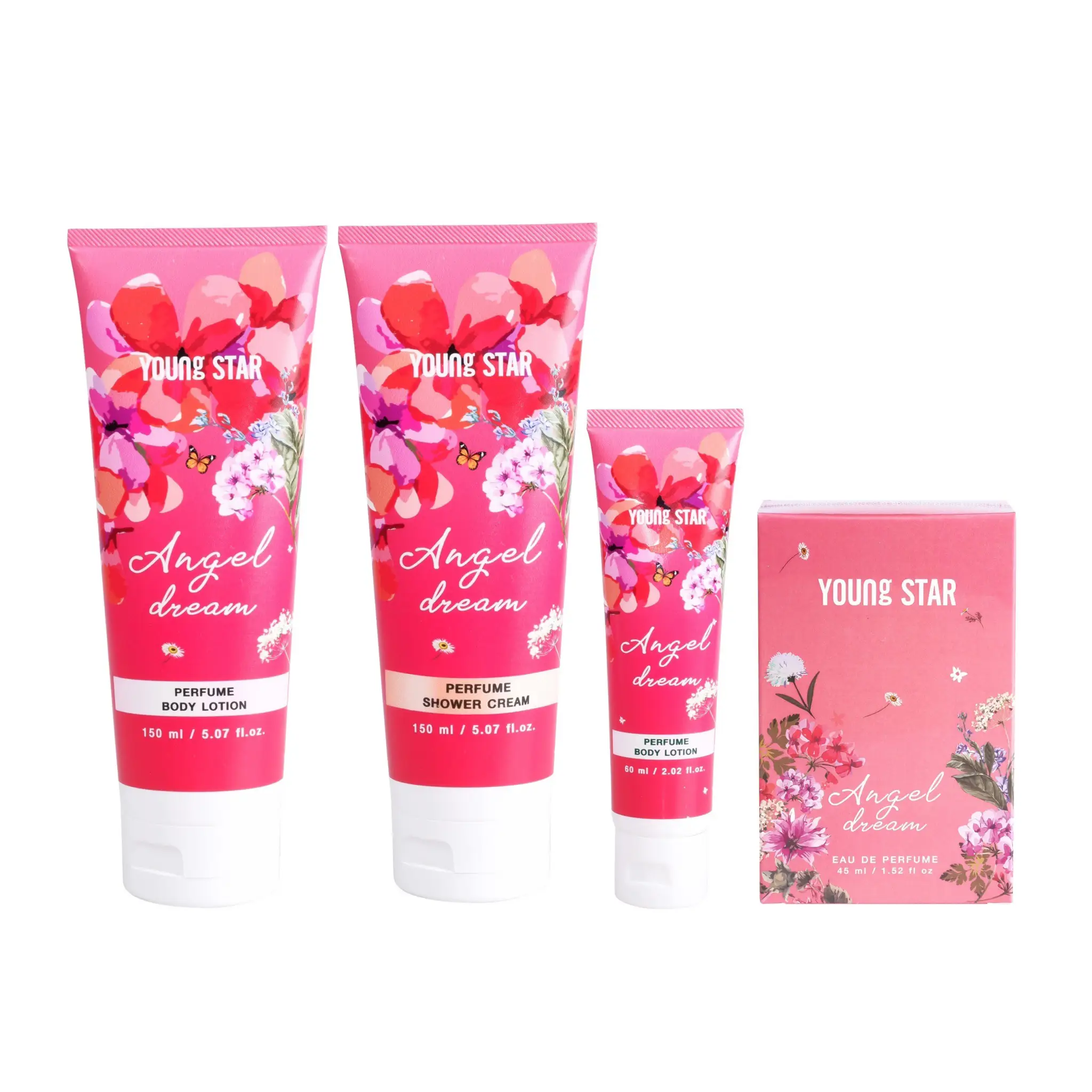 เซตยังสตาร์ กลิ่นแองเจิล ดรีม โอเดอ เพอร์ฟูม, เพอร์ฟูม ชาวเวอร์ ครีม, และเพอร์ฟูม บอดี้ โลชั่น (รวม 4 ชิ้น)