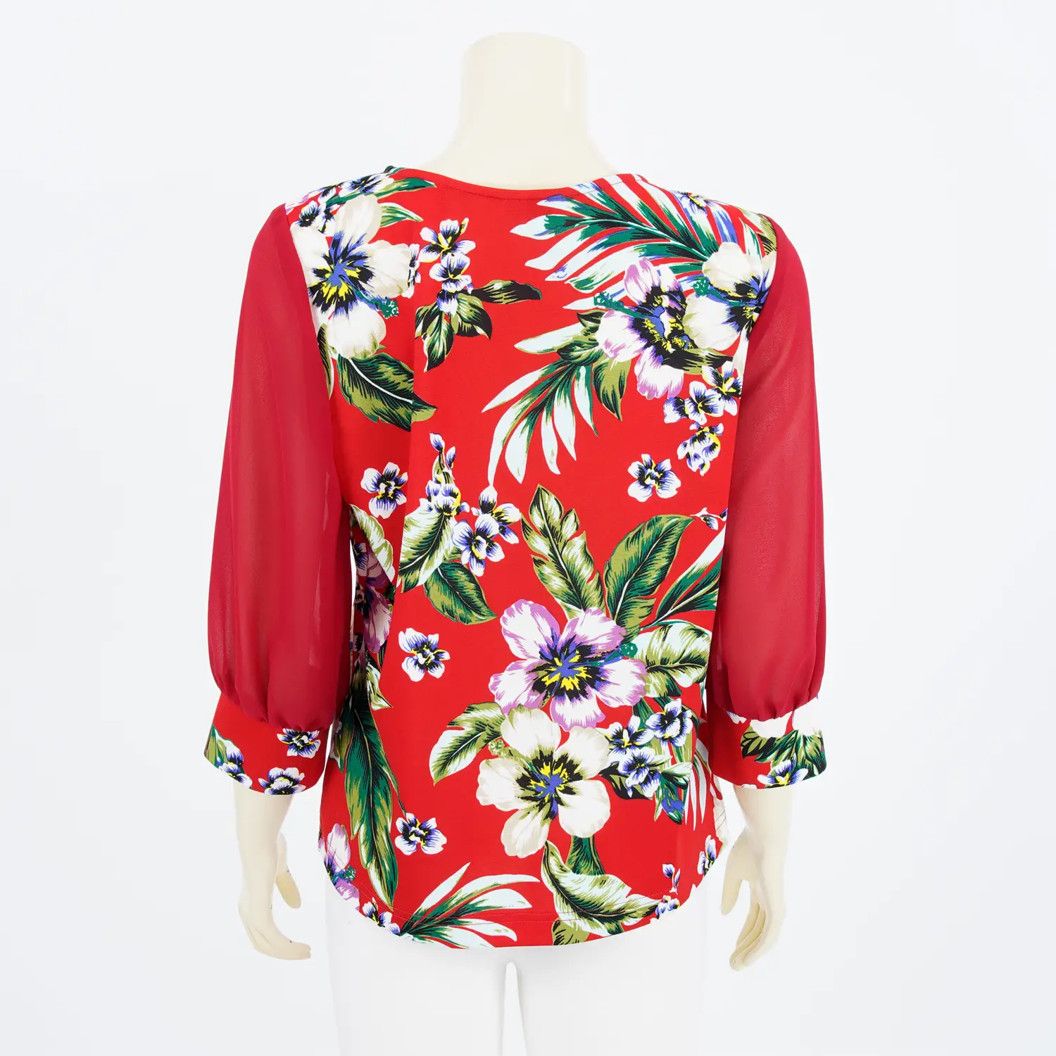เสื้อคอกลม แขน 4 ส่วน ผ้าลายดอกไม้ - Image 5