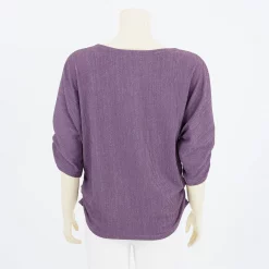เสื้อคอปาด แขนในตัวยาว 3 ส่วน ผ้าแฟนซีลายทาง - Image 3