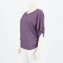 เสื้อคอปาด แขนในตัวยาว 3 ส่วน ผ้าแฟนซีลายทาง - Image 2