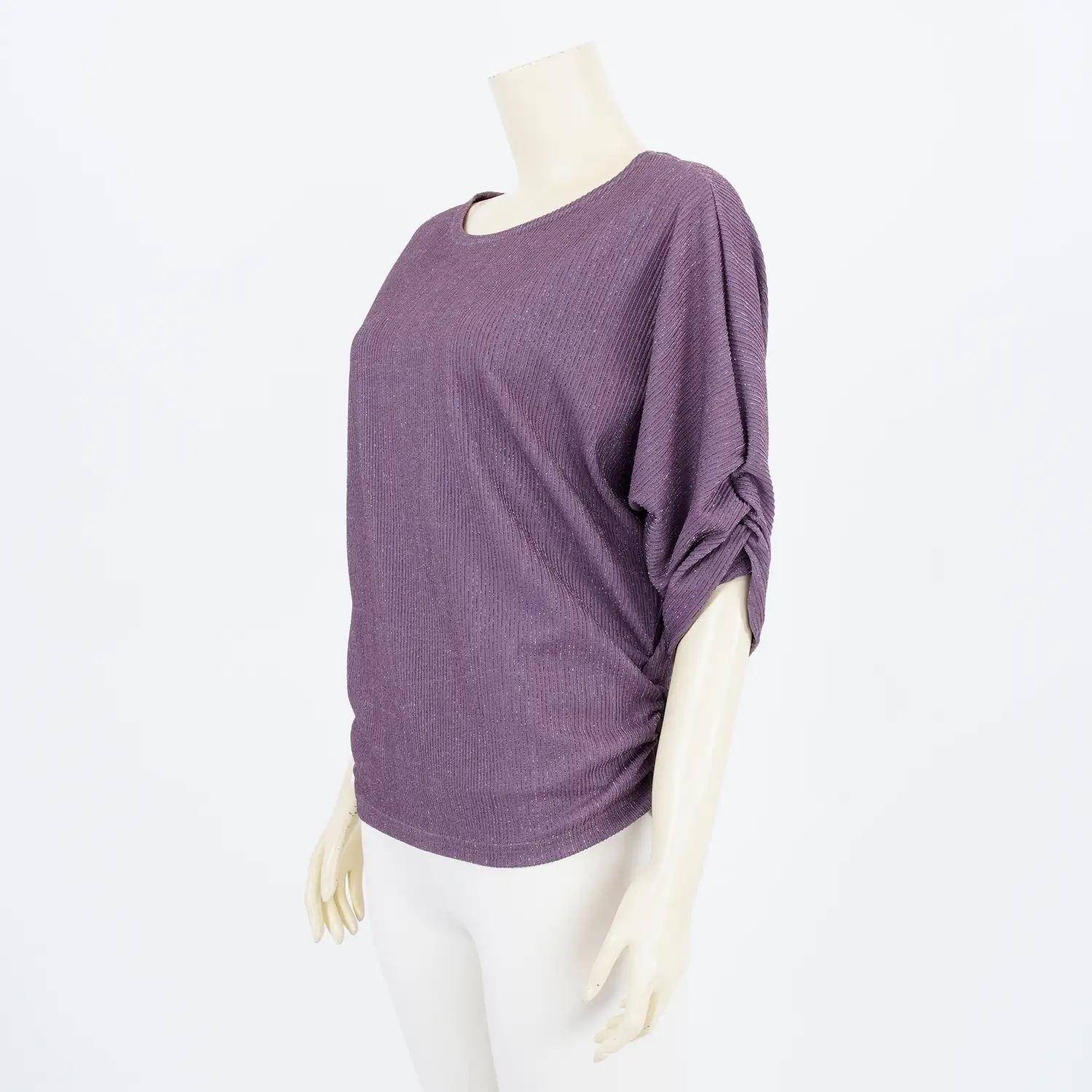 เสื้อคอปาด แขนในตัวยาว 3 ส่วน ผ้าแฟนซีลายทาง - Image 2
