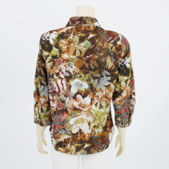 เสื้อเชิ้ต แขนยาว 4 ส่วน ผ้าลายเสือดาว และดอกไม้ - Image 2
