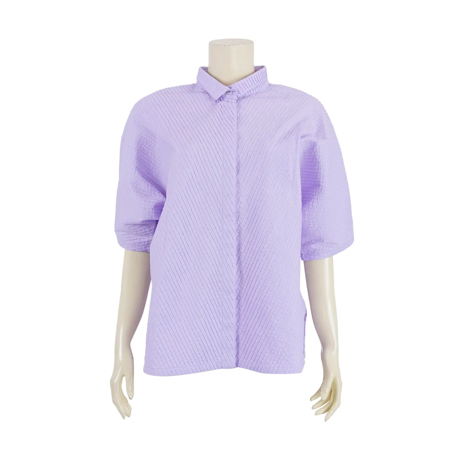 เสื้อคอปก แขนค้างคาว 3 ส่วน ผ้าตีเกล็ดแนวทแยง - Image 5