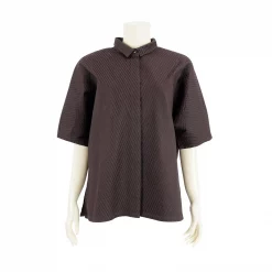 เสื้อคอปก แขนค้างคาว 3 ส่วน ผ้าตีเกล็ดแนวทแยง - Image 4