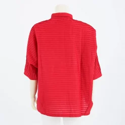 เสื้อคอปก แขนค้างคาว 4 ส่วน ตีเกล็ดแนวขวาง แบบตะเข็บคู่ - Image 3