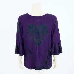 เสื้อคอปาด ปลายแขนระบาย ยาว 4 ส่วน ผ้ามัดย้อม - Image 3