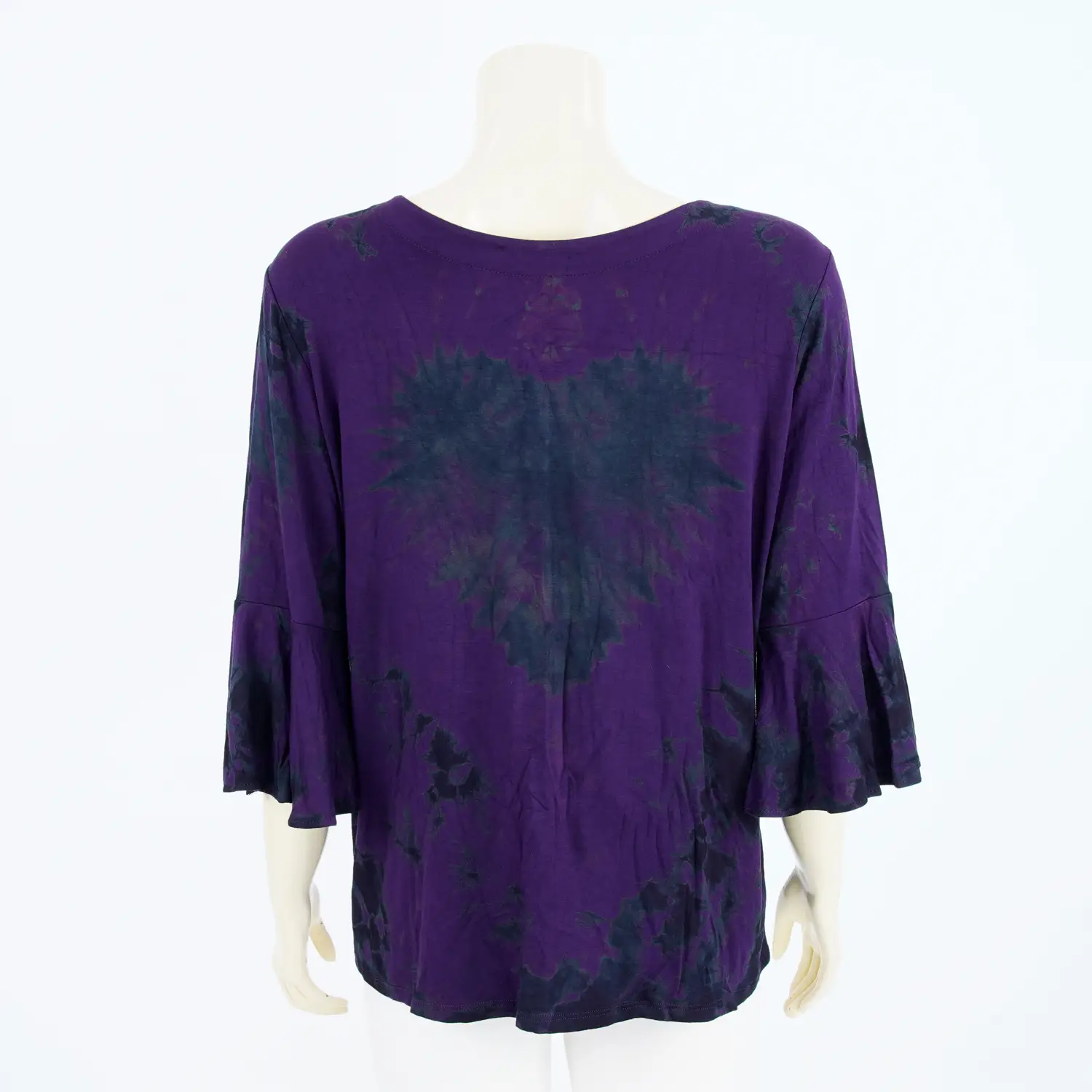 เสื้อคอปาด ปลายแขนระบาย ยาว 4 ส่วน ผ้ามัดย้อม - Image 3