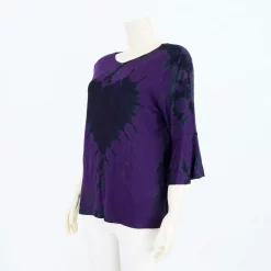 เสื้อคอปาด ปลายแขนระบาย ยาว 4 ส่วน ผ้ามัดย้อม - Image 2