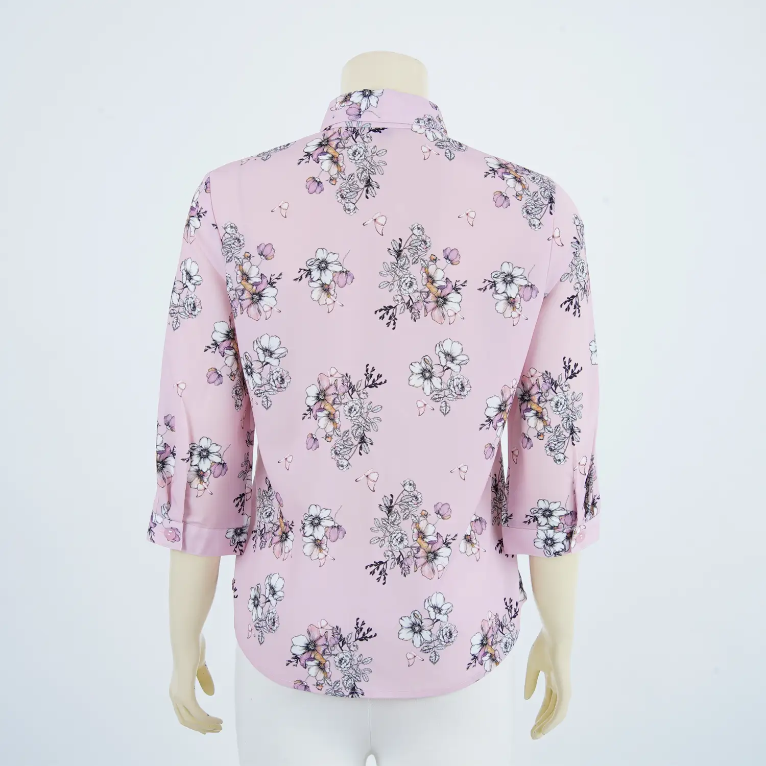 เสื้อเชิ้ต แขนกระบอก ยาว 4 ส่วน ผ้าลายดอกไม้ - Image 3