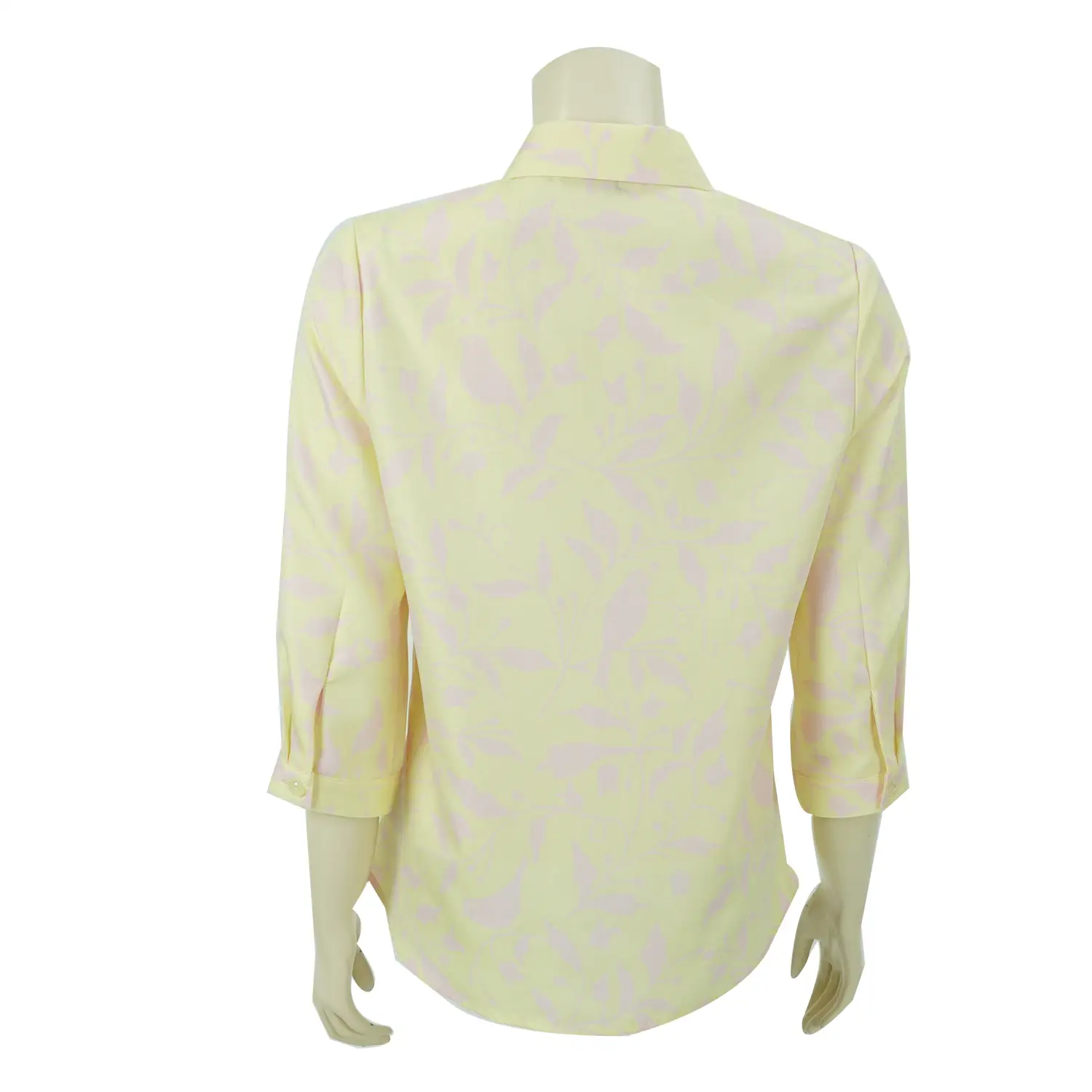 เสื้อเชิ้ต แขนกระบอก ยาว 4 ส่วน ผ้าลายนกบนกิ่งไม้ - Image 2