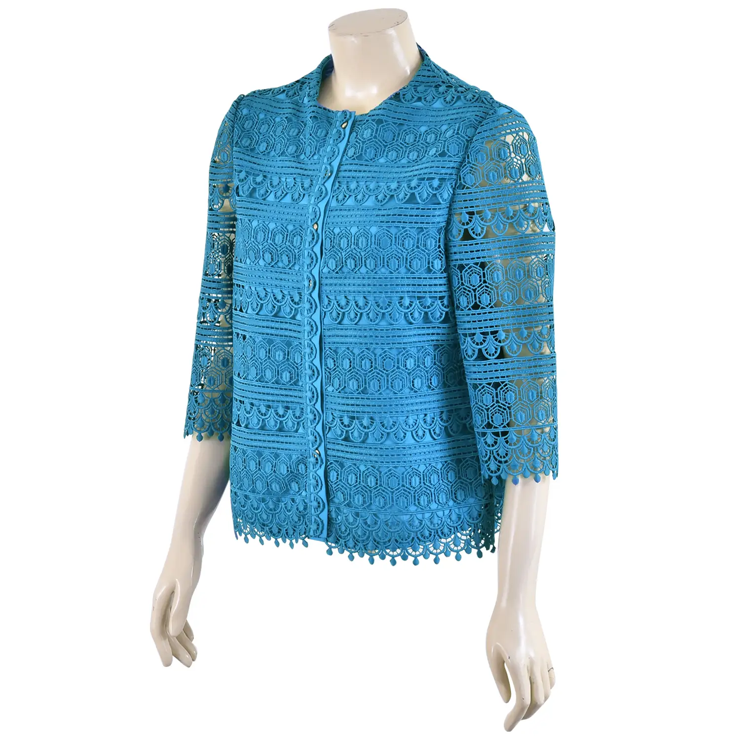 เสื้อคลุมคอกลมผ้าลูกไม้ แขนกระบอกยาว 4 ส่วน - Image 3