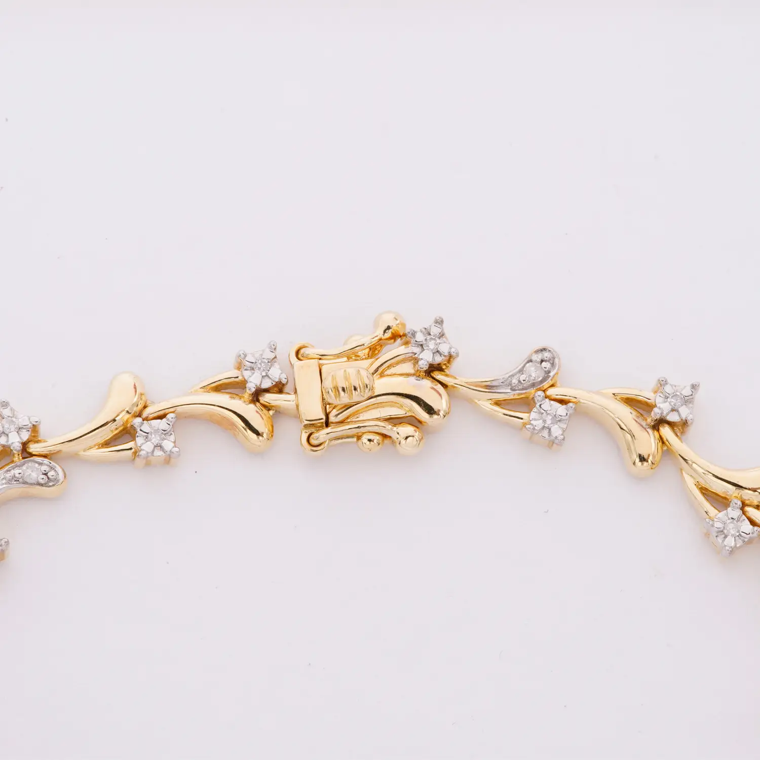 สร้อยข้อมือเงิน925 ชุบทอง10K ประดับเพชรสีขาว - Image 3