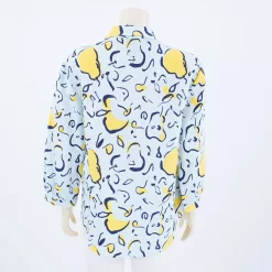 เสื้อเชิ้ตแขน 4 ส่วน ผ้าลินิน ลายกราฟิก - Image 2